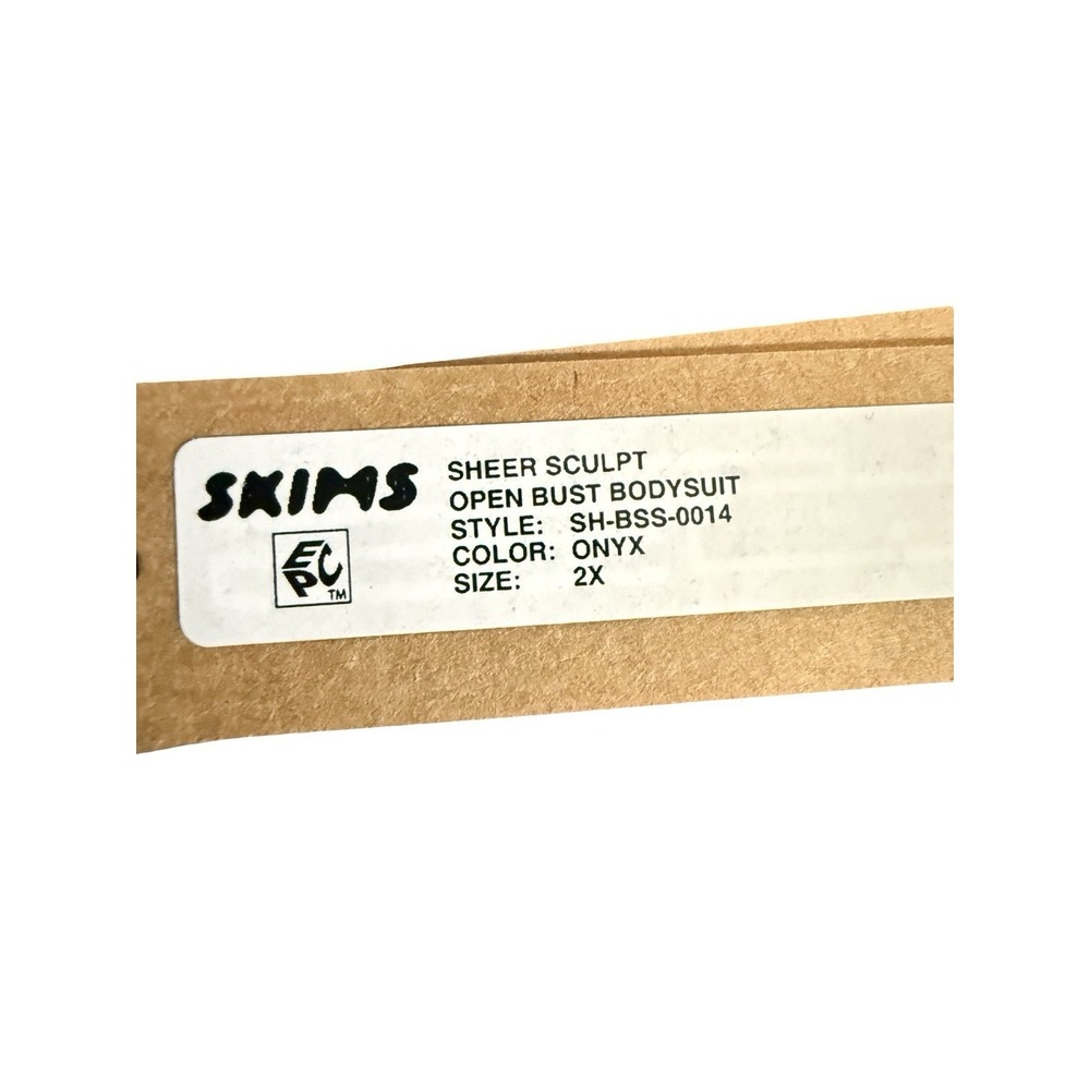 Skims Sheer Sculpt Open Bust Mid Thigh Bodysuit Onyx Black SH-BSS-0014 Womens 2X - Picture 4 of 4